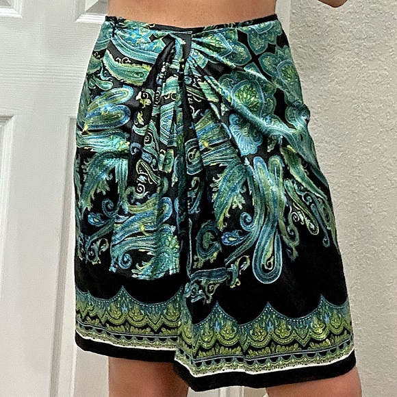 Vintage Y2k Paisley Richie Tailor Wrap Skirt - Picture 1 of 9